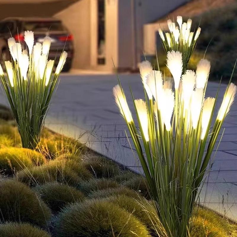 Solar LED Fiber Optic Reed Lamp for Outdoor Landscaping