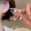French Retro Silver Needle Flower Bowknot Stud Earrings - Elegant High-End Fashion