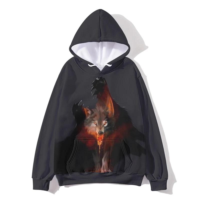 Hanorace cu imprimeu 3D pentru bărbați, animale de companie, lup, haine de design amuzant, hanorace Ropa Hombre, casual, copii, pulovere, streetwear, hoody