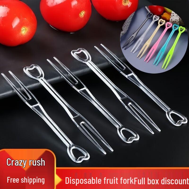 Disposable Plastic Heart-shaped Fruit Forks