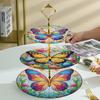3 Tier Butterfly Home Organizer Rack DIY Diamond Kits Crystal Display Rack Kit 5D DIY Shelf Art Craft Set for Bedroom Bathroom