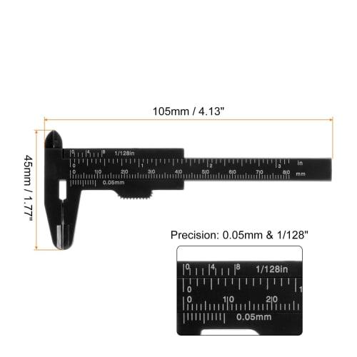 uxcell Mini Plastic Calipers, 80mm Vernier Calipers, Sliding Gauge, Portable Ruler Measuring Tool, Metric/Inch, Black, 10 Pieces