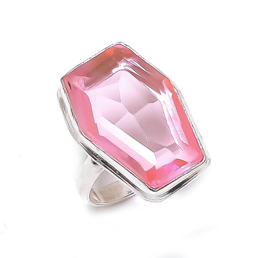 

Natural Pink Kunzite Gemstone 925 Sterling Silver Jewelry Ring Size 9 V6U24