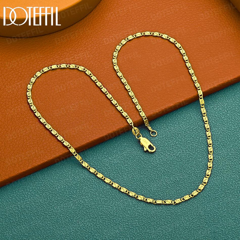 925 Sterling Silver 16-24 Inch Wedding Jewelry Fashion Gold Necklace