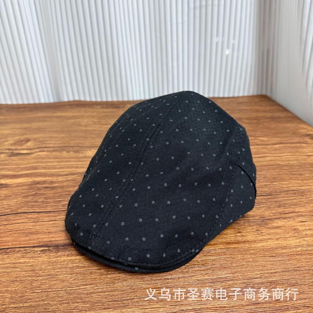 Spring new retro polka dot literary forward hat children show their faces small versatile literary painter hat beret