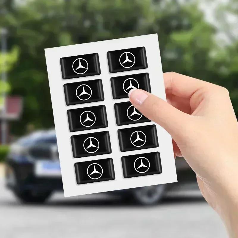 10Pc Car Epoxy Resin Interior Sticker Car Logo Emblem Decal Decoration For Mercedes Benz B/C/E/S Class A Class C200L GLC GLE CLA