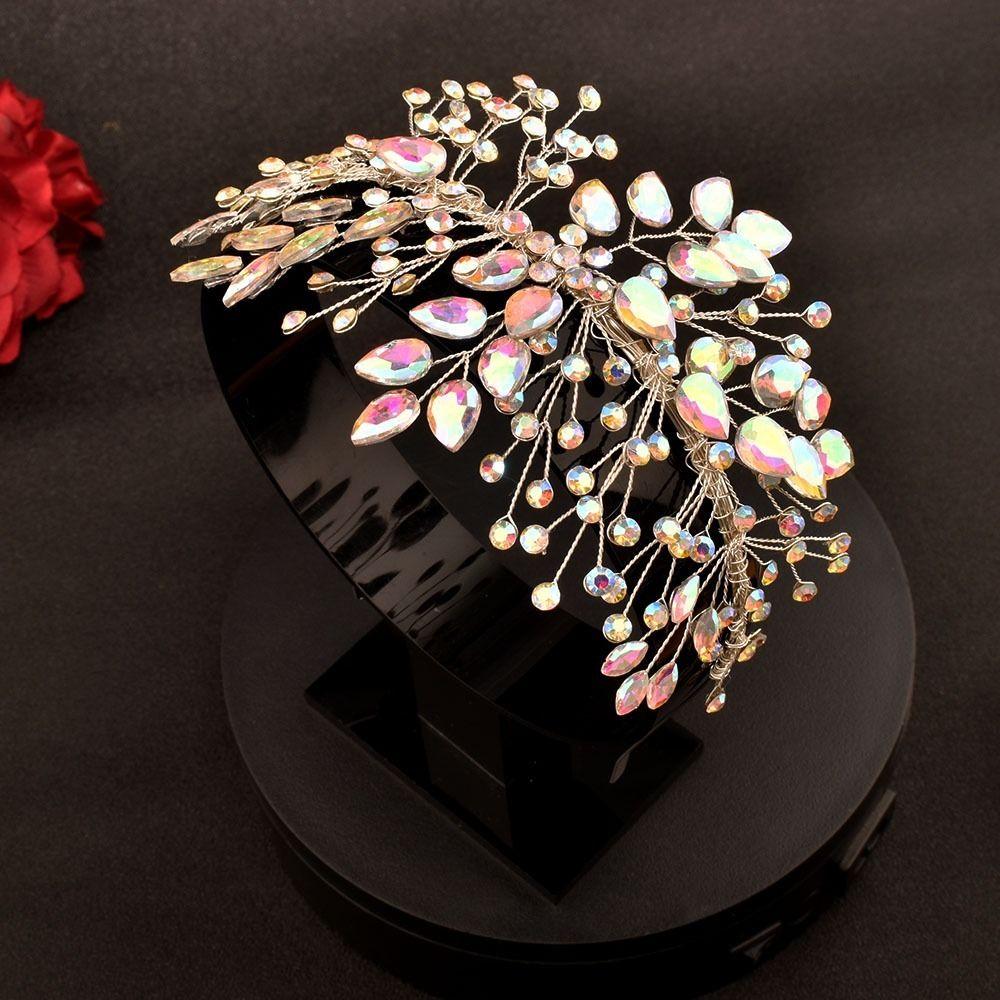 Rhinestone Wedding Hair Accessories Leaf Design Bridal Headband Bridal Headpiece  For Women