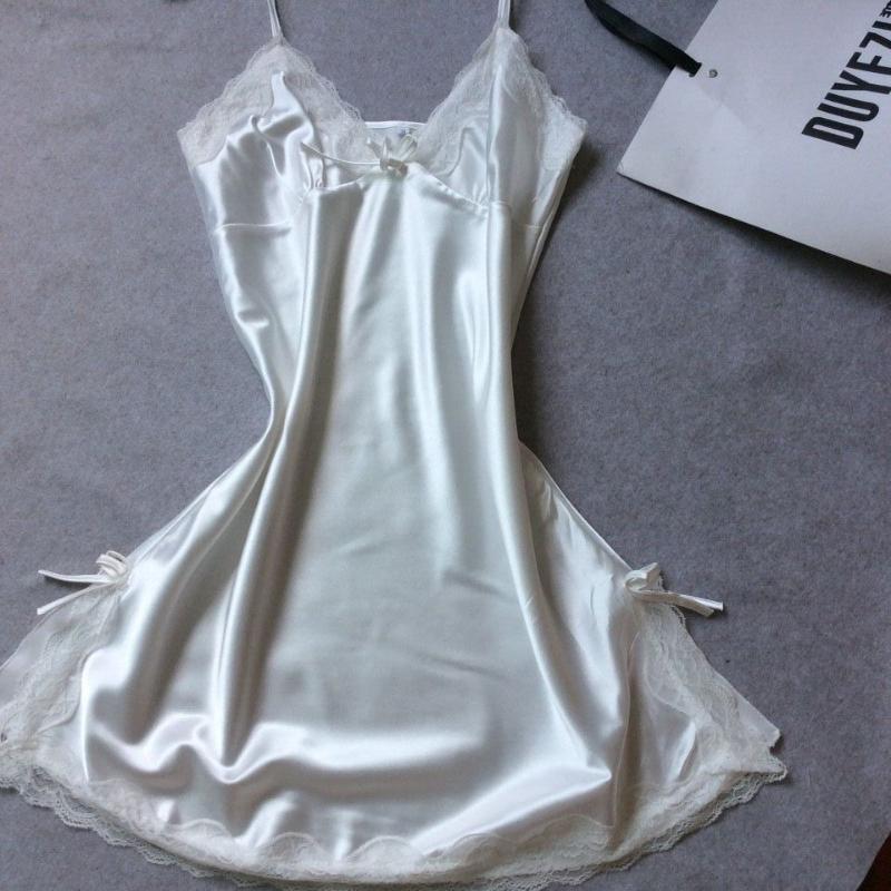 Satin Suspender Dress Pajamas Women Summer French Vintage Elegant Classic Basic Casual Mini Dress Homewear Chic