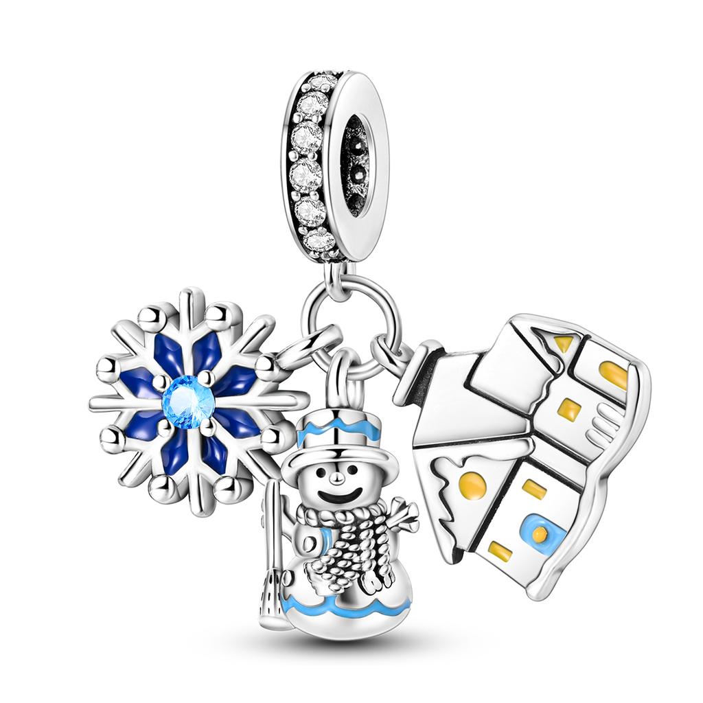 Choice Authentic Accessories Bracelets Sapphire Charm Bead Charms Bead Charms Genuine copper Blue Color Inlaid Zirconium Dangle Do It Yourself Jewelle
