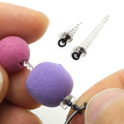 20PCS Boilie Screw Peg with Ring Swivel for Ronnie Rig D-Rig Chod Rig Terminal Tackle Bait Holder Screw Carp Fishing Accessories