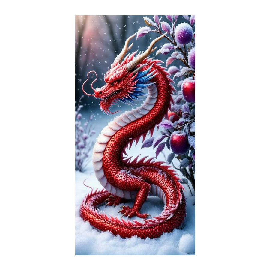 

Red Dragon and Snake Large Size Diamond Painting New Collection Animals Diy Full Drill Rhinestone Embroidery Mosaic Cross Stitch Kits Square drill 30x60cm