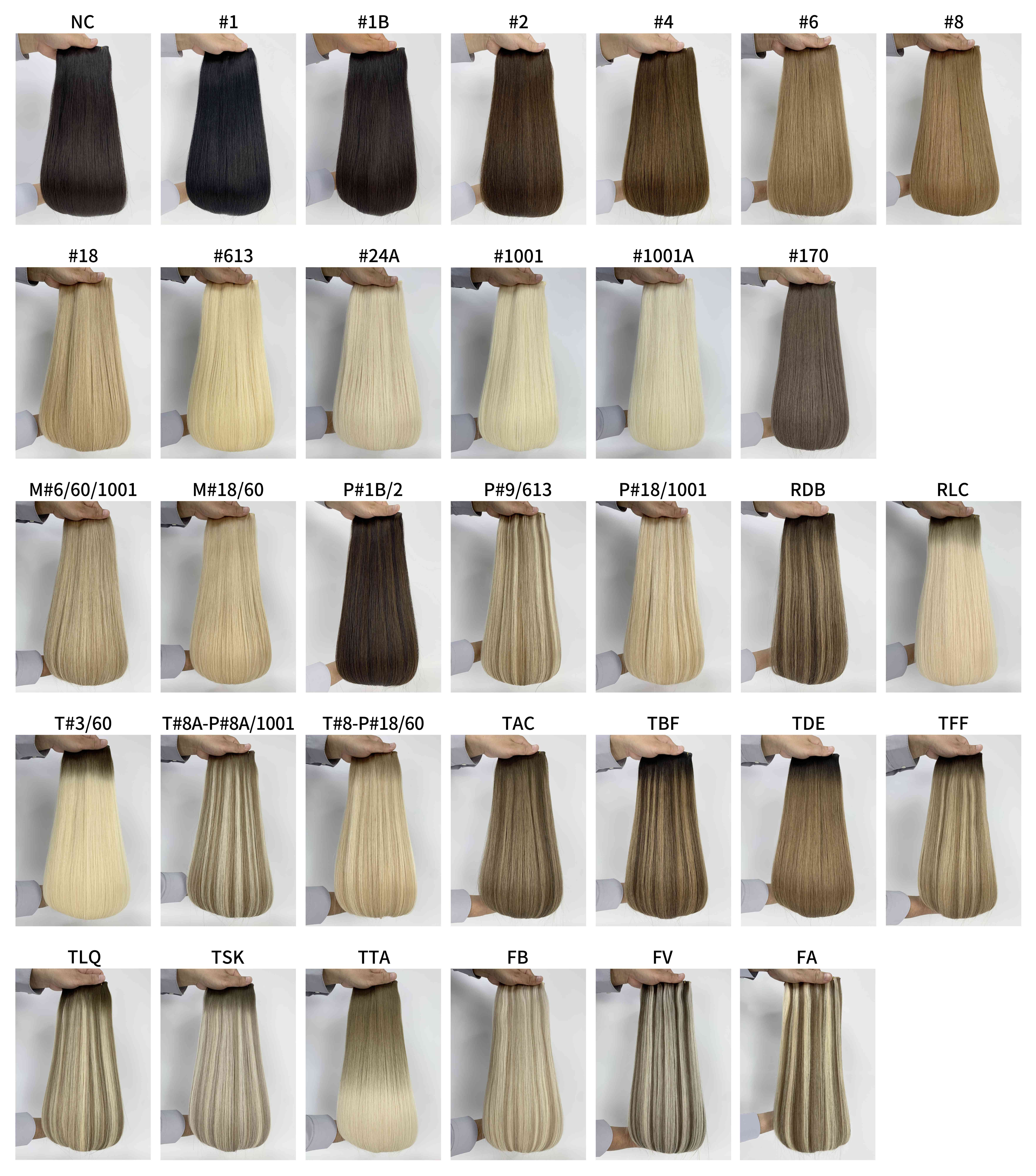 Manufacturer Provides Complete Stratum Corneum Virgin Hair and Customized Double Pull Invisible Hair Clip for Women (as the picture,10 inches(25.40cm))