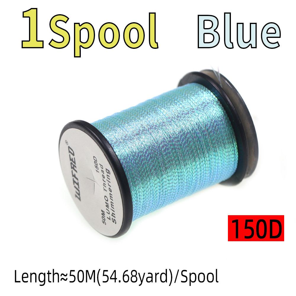 1Spool 150D Shimmering Lumo Fly Tying Thread Material Flashy and Glow Ideal for Buzzers, Dry/Wet Flies & Fly Body