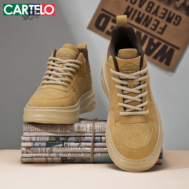 CARTELO Men s Thick Sole Casual Board Shoes 41 коричневый