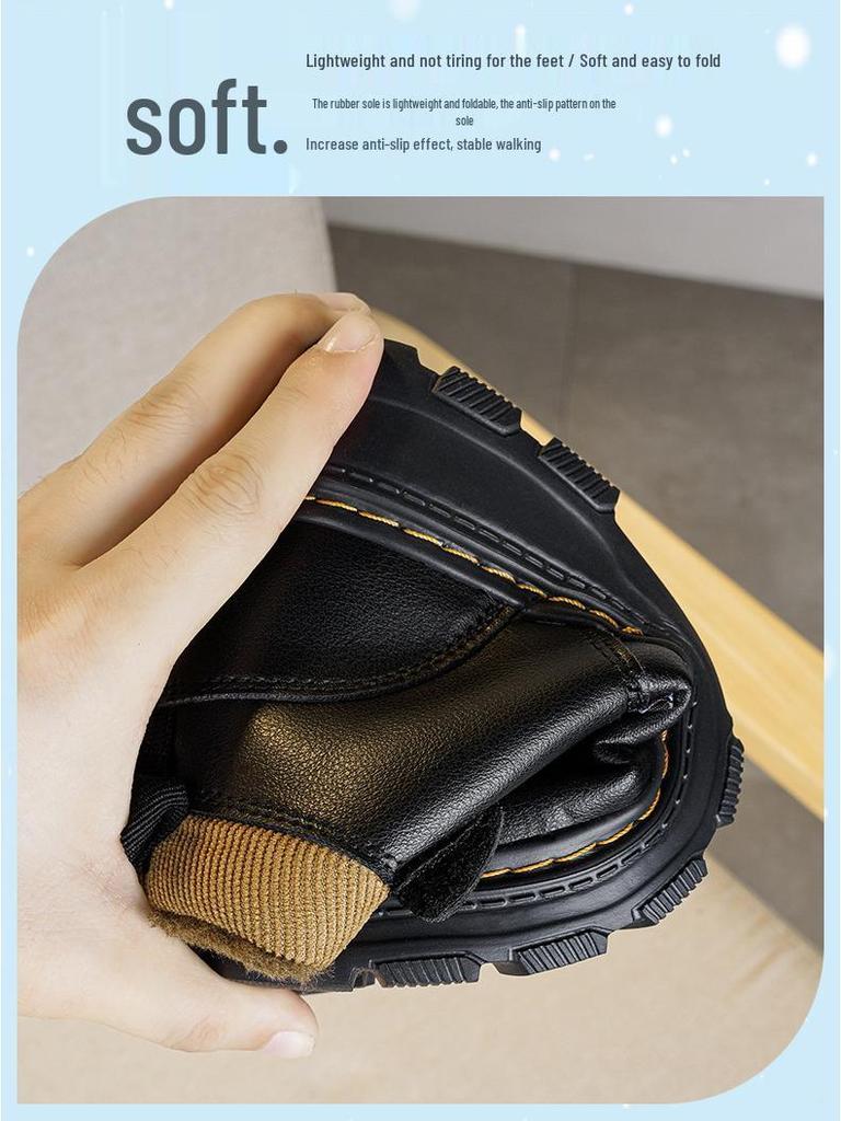 2025 Winter Girls' and Boys' Warm Cotton Martin Boots - Soft Sole, Trendy, for Primary School Students.