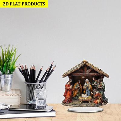 Christmas Statue Jesus Birth Figurine Crafts Decoration Artwork Ornament Acrylic Sculpture for