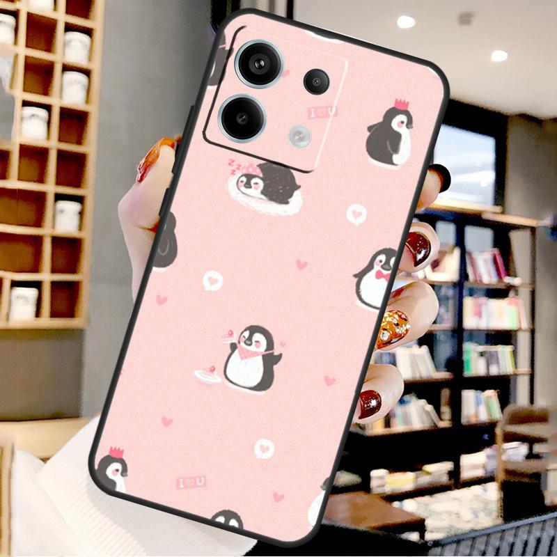 Cartoon Penguin For Xiaomi Redmi Note 14 Pro 12 11 9 10 13 15 Pro Plus Case For Redmi 15 10C 12C 13C 14C 15C