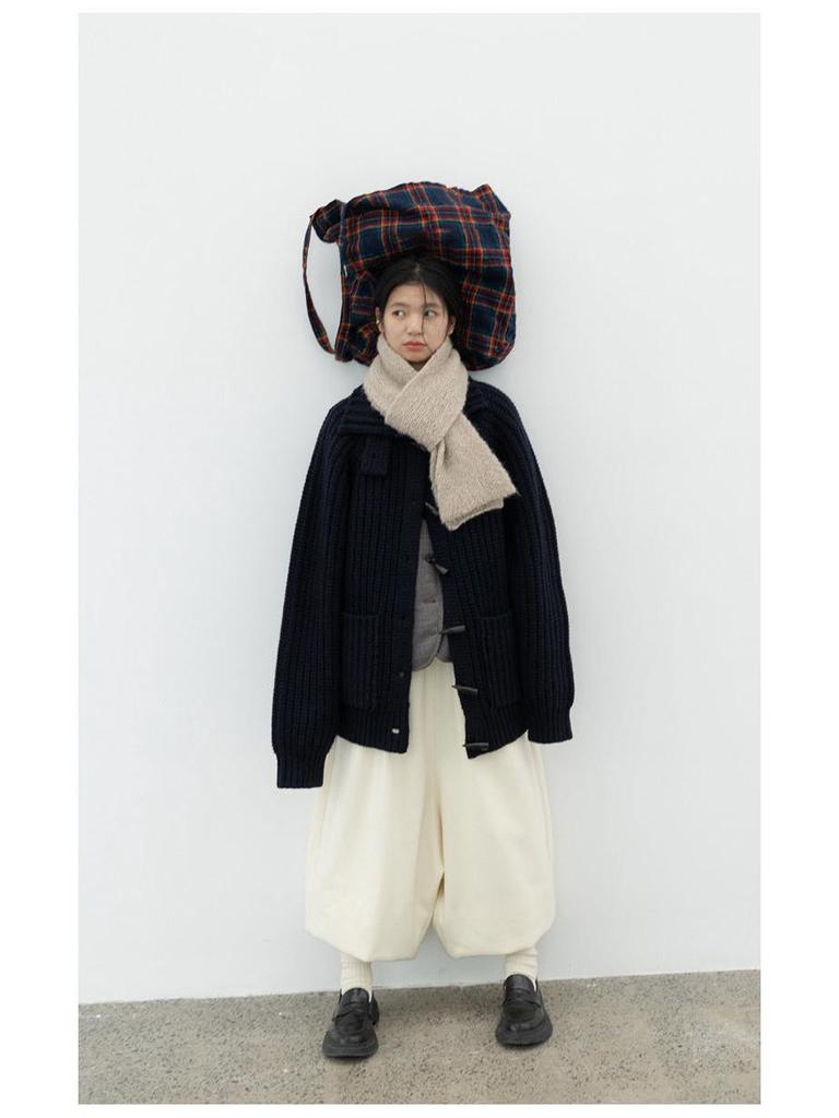 Red & Blue Plaid Wool Crossbody Shoulder Bag - Women's Trendy Two-Way Handbag (2025)