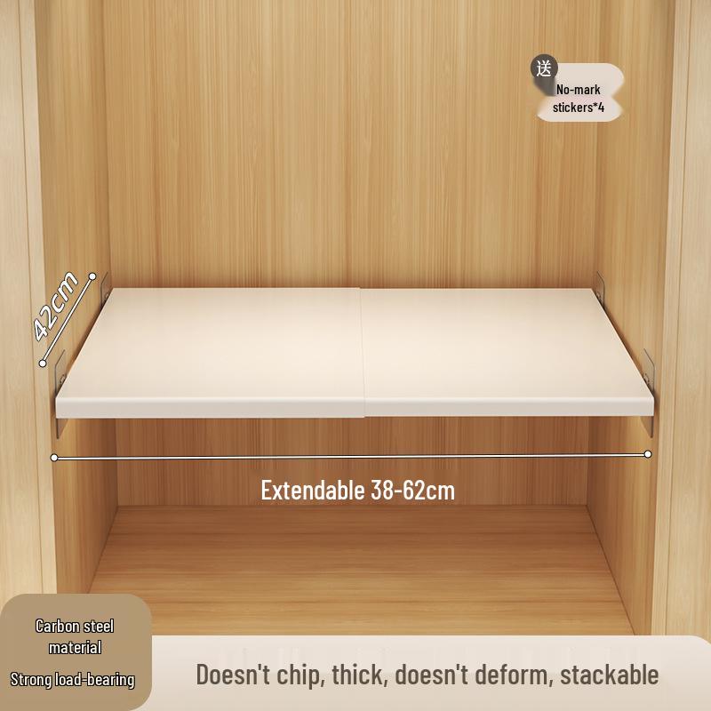 Retractable Carbon Steel Wardrobe Shelf Organizer