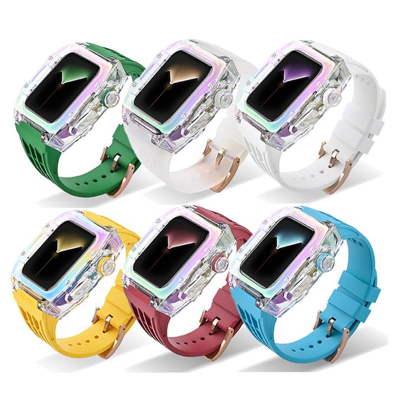 

Комплект силиконовых модификаций для Apple Watch 8 Ultra 49 мм 7 6 5 4 SE 44 мм 45 мм чехол спортивный ремешок iWatch силиконовый мод для ремонта