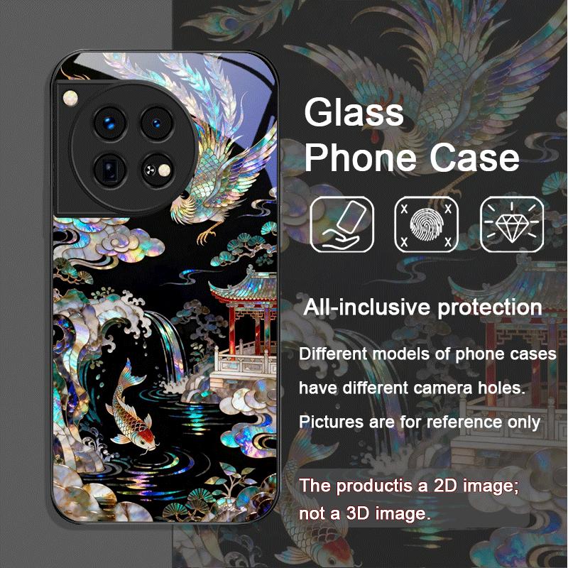 

Стильный чехол из закаленного стекла с принтом под мрамор с рисунком тигра и дракона для OnePlus 13R 12 11 ACE2 3 Pro Nord 2T 4 CE3 Lite OnePlus 12