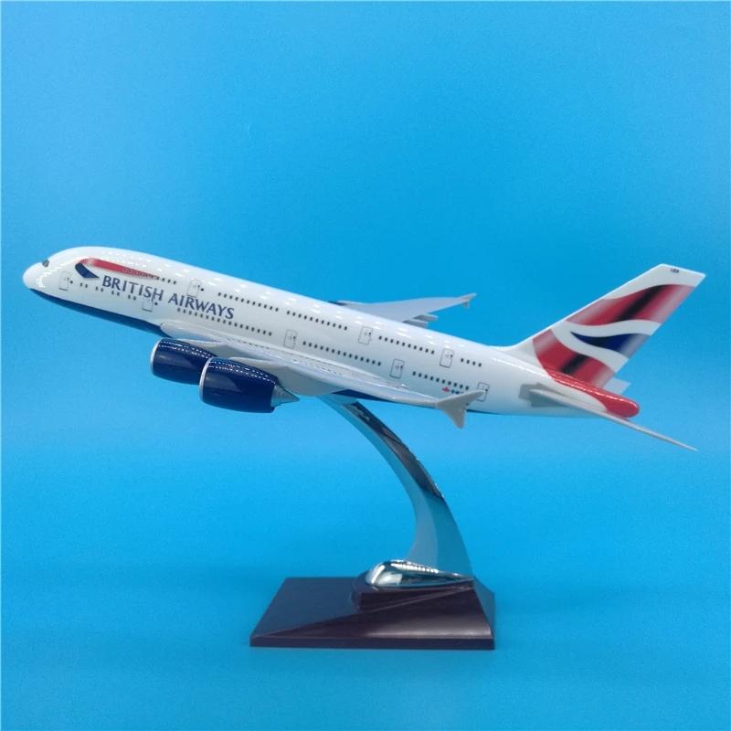 36CM Maßstab A380 British Airways Airlines Modell Fahrwerk Diecast Resin Flugzeug Sammlung Ausstellung Geschenke Bürozubehör