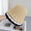 New Wave Pattern Knitted Fisherman Hat Sun Protection Splicing Women Sun Hat Breathable Foldable Beach Hat Summer Sunshade