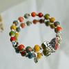 Vintage Multicolor Ceramic Beaded Bracelet For Women Girls Colorful Woven Butterfly Beaded Bracelet Jewelry Accessories Gifts
