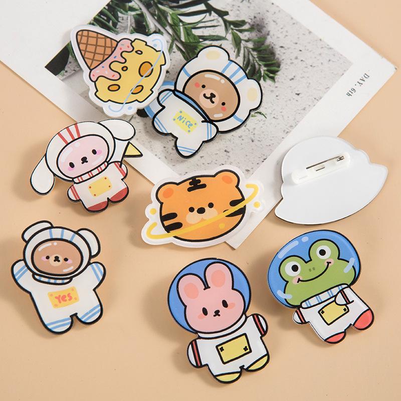 Korean Cute Cartoon Astronaut Acrylic Pin Badge