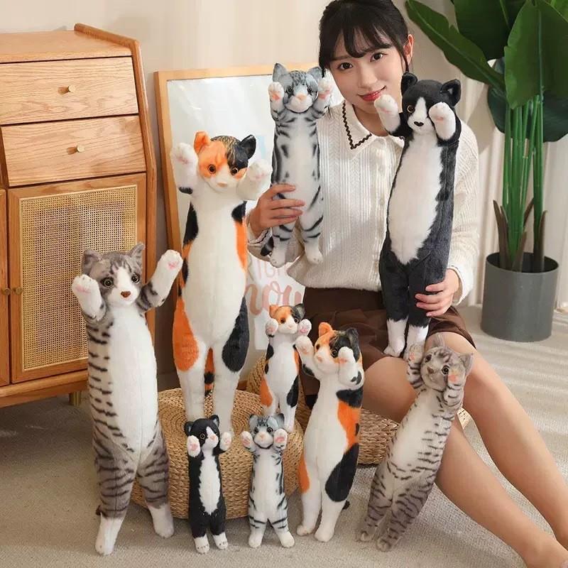 Standing Posture Cute Cat Plush Toy Pp Cotton Girls Gift Kids Room Decor