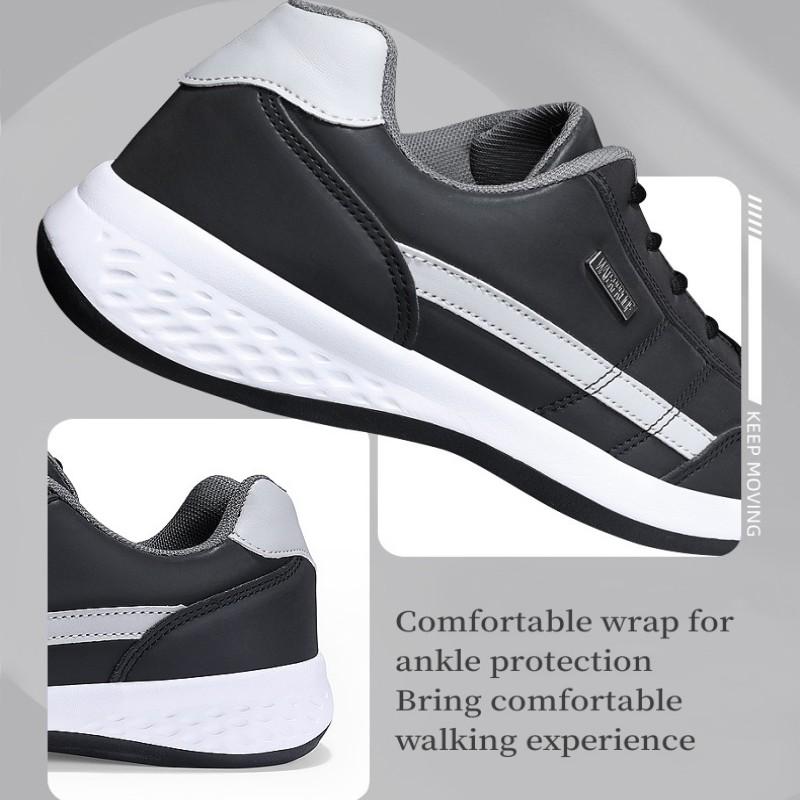 Men's Casual Pu Leather Shoes Outdoor Spring/Autumn Comfortable Flat Walking Sneakers