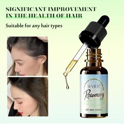 Rosemary Hair Oil 30ml Scalp Hair Strengthening Oil Biotin Essential Oils Nourishing Treatment Split Ends Dry All Types