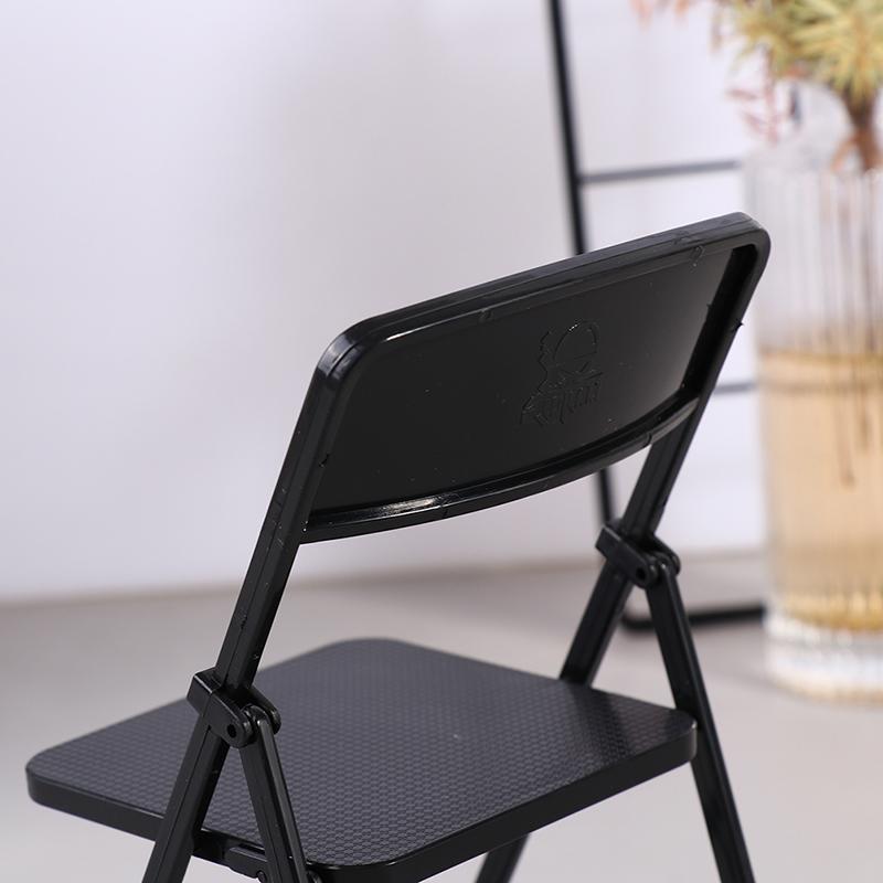 Black Painted Metal Folding Chair 1:6 Scale Dolls House Miniature Accessories