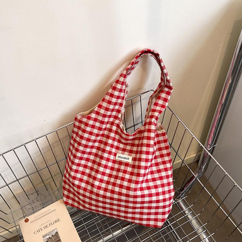 Fashion large-capacity armpit bag women's spring and summer bag new plaid tote bag shoulder bag