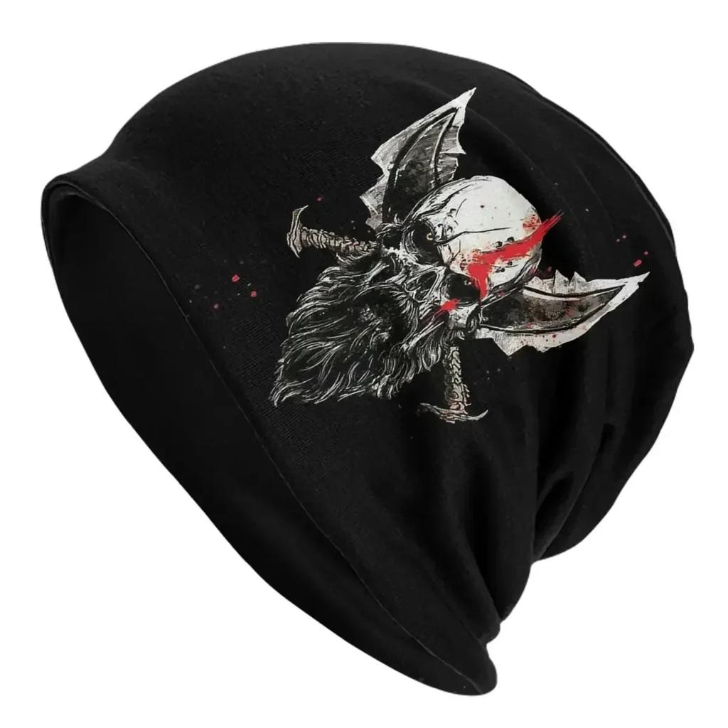 Skull Kratos God Of War Unisex Adult Beanies Caps Knitted Bonnet Hat Warm Fashion Autumn Winter Outdoor Skullies Hats