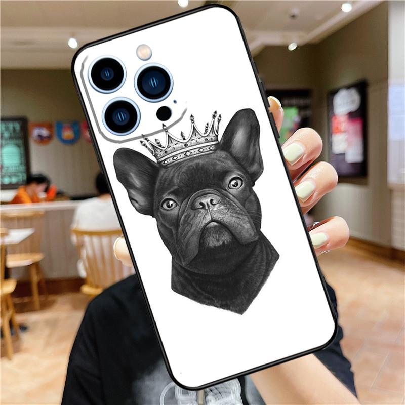 French Bulldog Case For iPhone 17 Pro Max 16 15 14 11 12 13 Mini Plus 16e 17 Air Bumper Cover Accessories