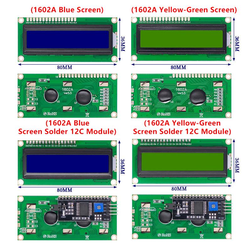 LCD Liquid Crystal Display Module 1611A 1111A Blue / Yellow-Green Backlight Custom Character Sleep Mode for Arduino