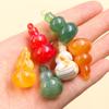 Gradient Gourd Pendants: 6 Multicolored Resin Charms (18x31mm) for Bags, Phones, and Clothing.