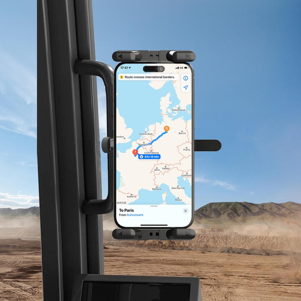 Heavy Duty Truck Phone Mount Vibration Proof with Super Clamp Secure Holder for Excavator Forklift Dashboard, Anti-Shake