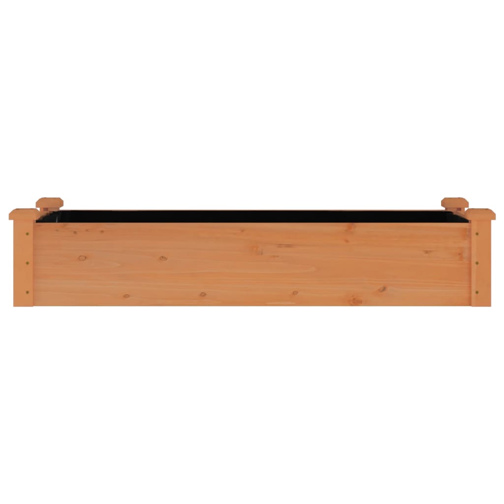 Vidaxl Raised Flower Bed with Liner, Brown, 120X45X25 Cm, Fir