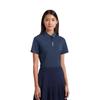 Li Ning Solid Color Sweat Absorbing Quick Dry Breathable Sports Polo Shirt Women Tops Deep-Navy APLU200-1
