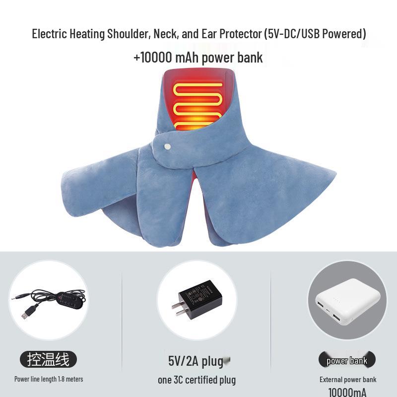 Electric Heated Neck & Shoulder Protector for All Ages - Warmth & Comfort for Ears and Cervical Spine