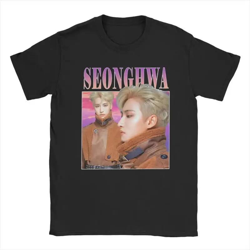 Seonghwa Ateez Unisexs T Shirt Novelty Round Neck 100
