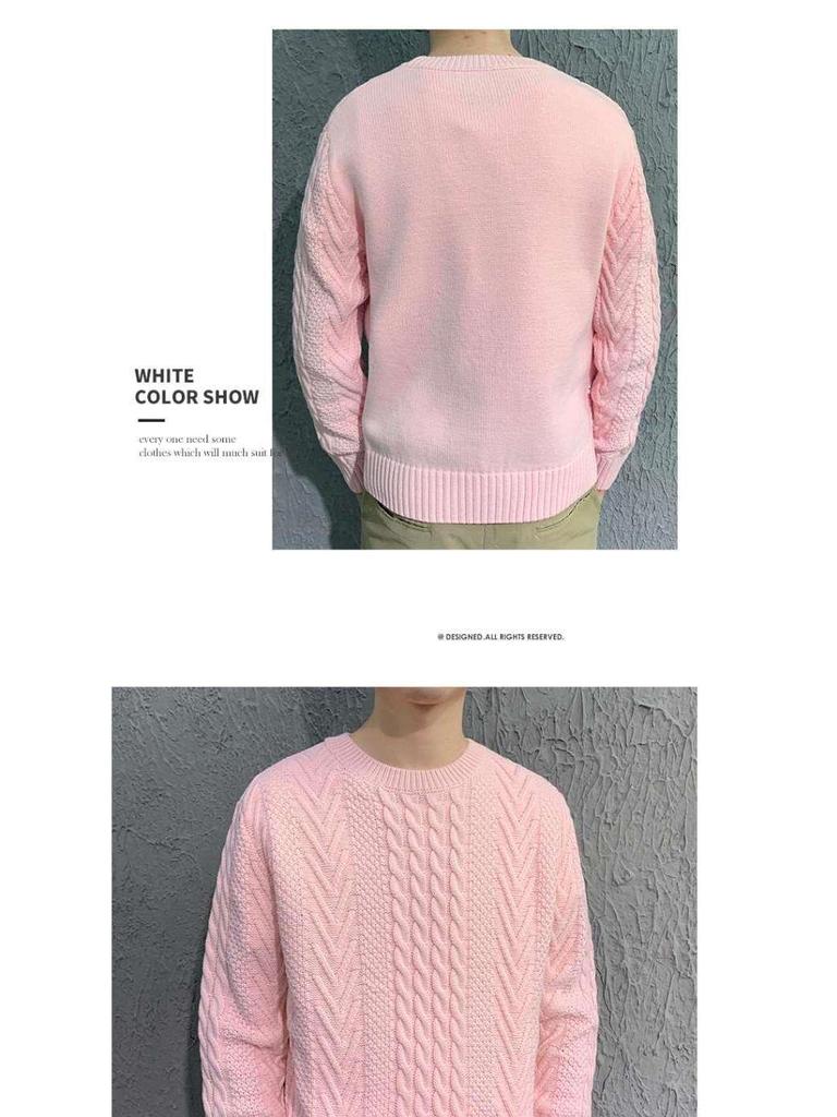 2025 Herbst/Winter Herren Grobstrick Zopfmuster Strickjacke - Koreanischer Stil Locker Strickware für Paare