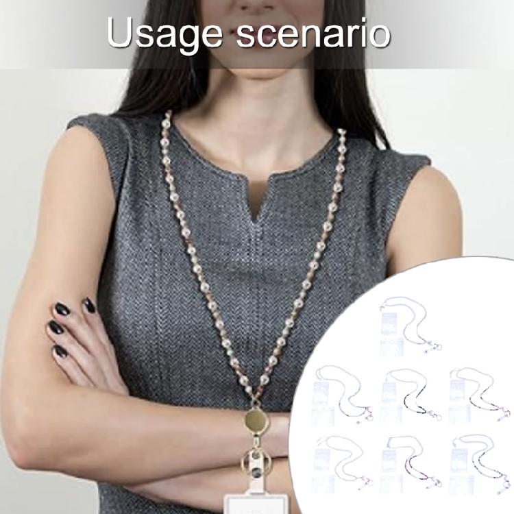Beaded Lanyard with Card Holder ID Badge Holder Key Lanyards Teacher Lanyards Beautiful Neck Strap for Students