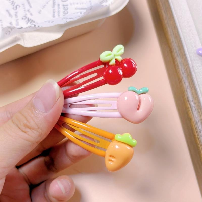 8PCS Cute Fruit Hair For Girls Kids Resin Barrettes For Baby Fine Hair Styling Accessories
