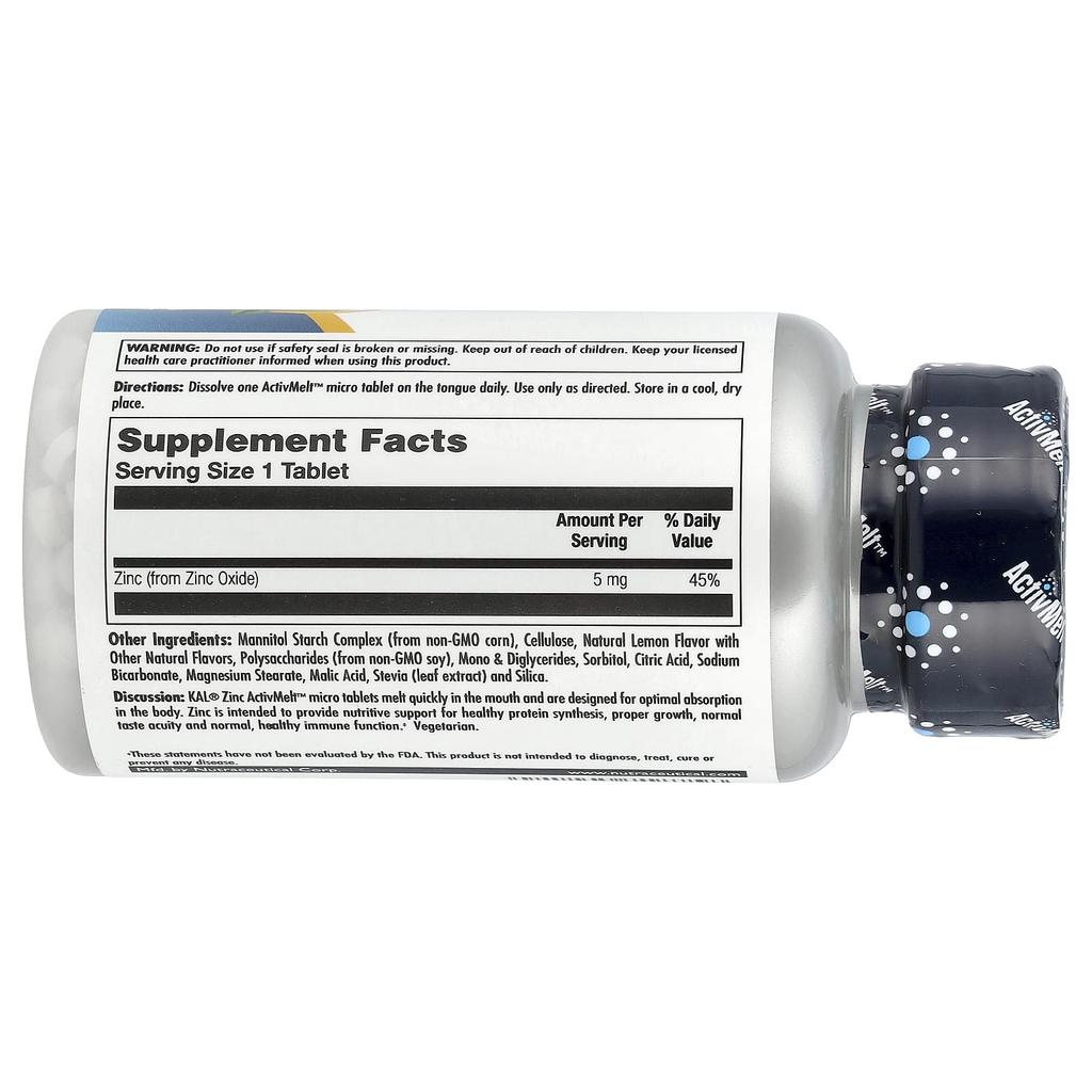 Zinc, Sweet Lemon, 5Mg, 60 Micro Tablets