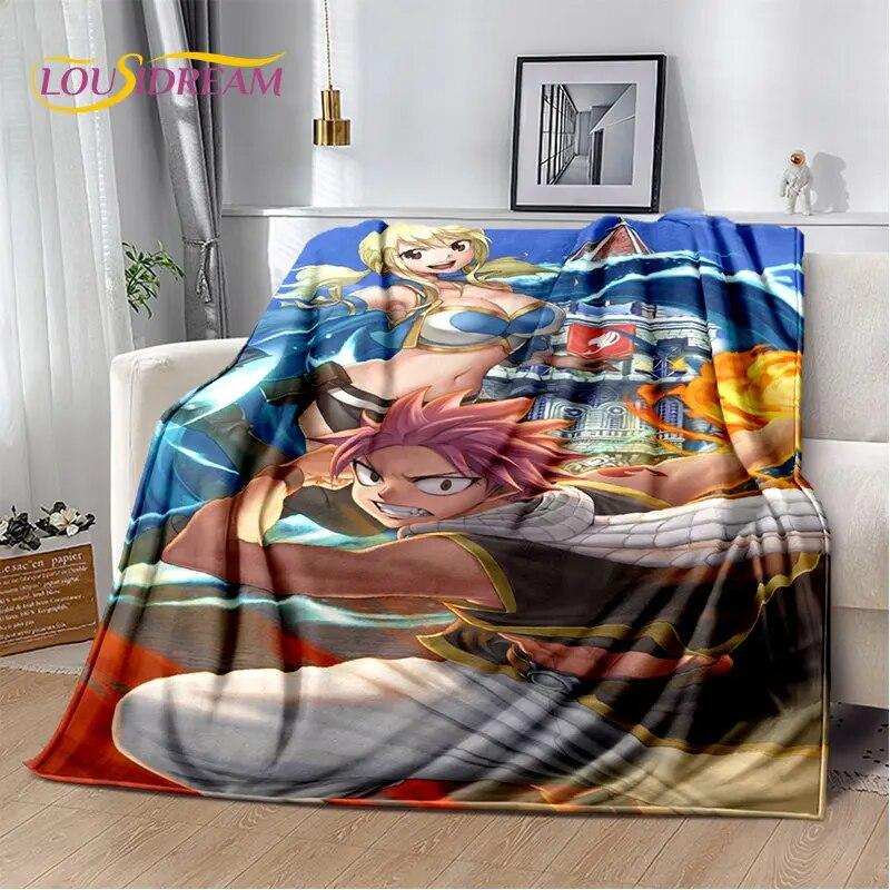Fairy Tail Japan Anime Cartoon Soft Plush Blanket,Flannel Blanket Throw Blanket for Living Room Bedroom Bed Sofa Picnic Cove Kid