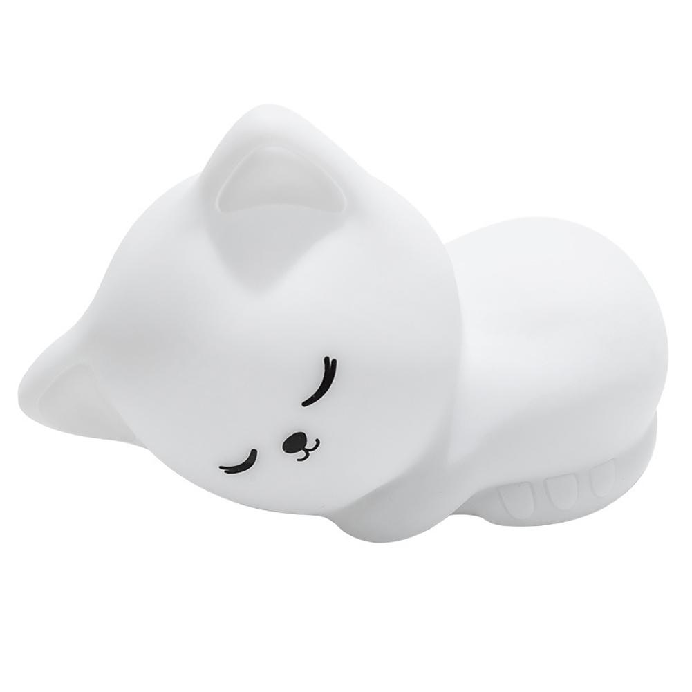 Touch LED Cat Night Light Remote Control For Kid Children USB Rechargeable Silicone nightligh Child Cat Lamp for Birthday Gift