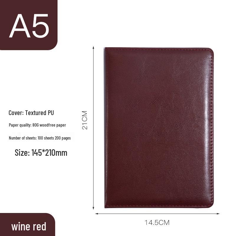 A5 Business Notebook Gift Set: Customizable National Tide Memo Pad with Logo Printing and Multifunctional Design. кларет